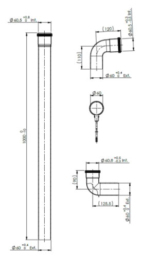 Flue 60mm Plume Mangement Kit- Reduced height